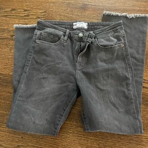 Black straight-leg jean